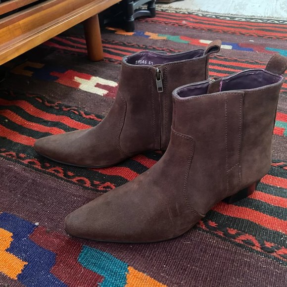 Gucinari Suede Leather Pointed Toe Boots - Men's US 8, EU 41 - Picture 1 of 6